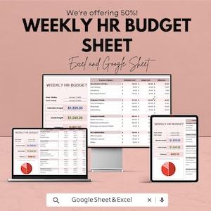 Weekly HR Budget Sheet for Workforce Management | Google Sheet | Track Expenses & Monitor Budget Allocations | Budgeting Tool for HR