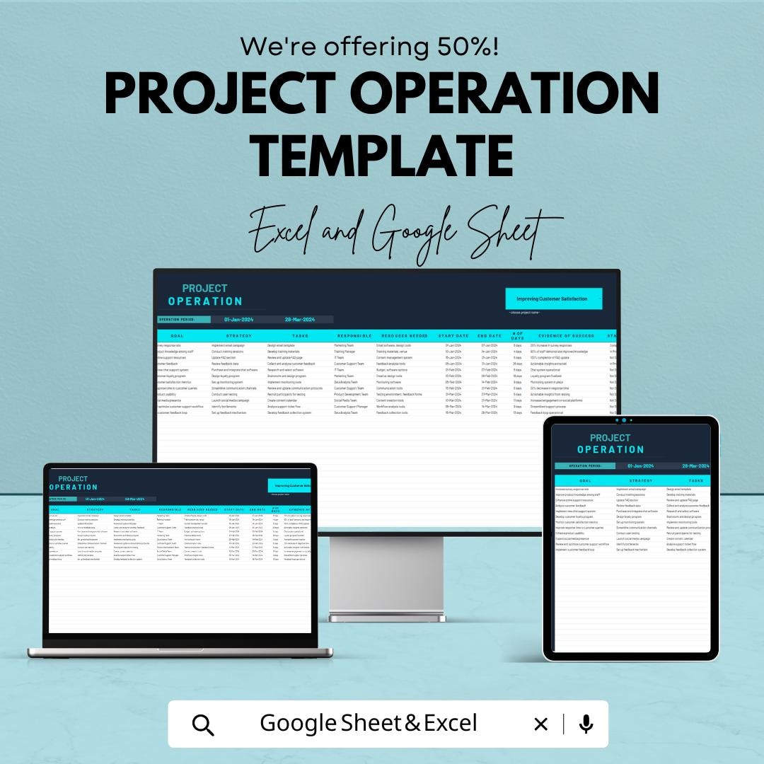 Project Operations Sign Project Operation Template, Project Management Excel Sheet, Operations ...