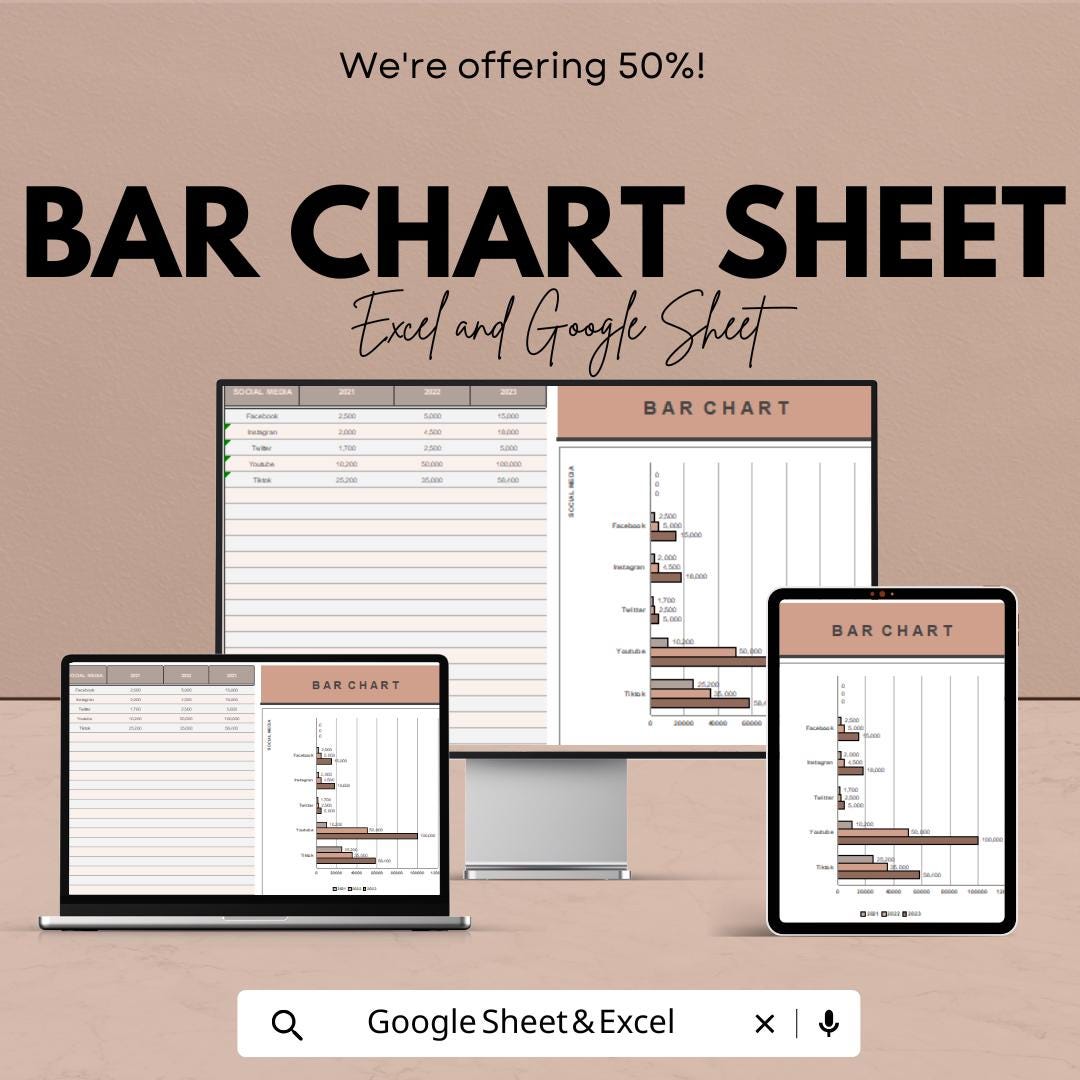 Bar Chart Sheet - Excel & Google Sheets | Data Visualization ...