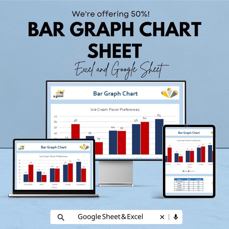 free customizable bar graph templates - Images High... Bar Graph Chart Template for Excel & Google Sheets – Ice Cream Flavor ...