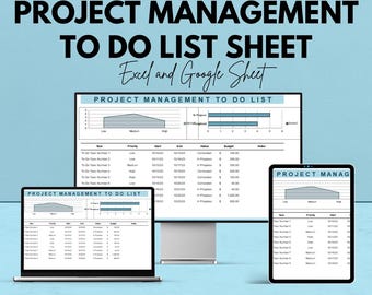 Project Management To Do List | Task Tracker Spreadsheet | Excel & Google Sheets | Team Gantt Chart | Project Timeline Planner