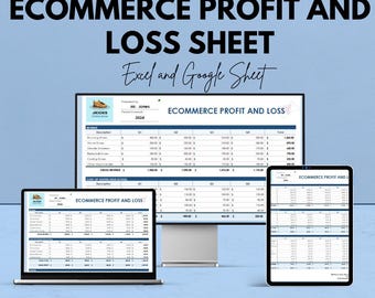Ecommerce Profit and Loss Sheet | Excel & Google Sheets Template | Ecommerce Financial Tracking Dashboard | Ecommerce Accounting Template |