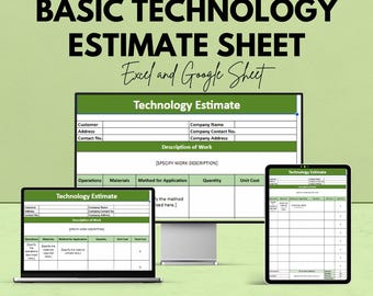 Basic Germany Estimation Sheet - Excel- und Google Sheets-Vorlage für die Kostenschätzung, Preisgestaltung und das Projektmanagement
