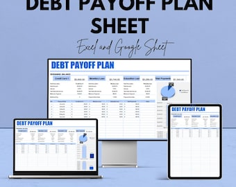Debt Payoff Plan Template - Debt Tracker Sheet for Excel & Google Sheets - Personal Finance Management Tool