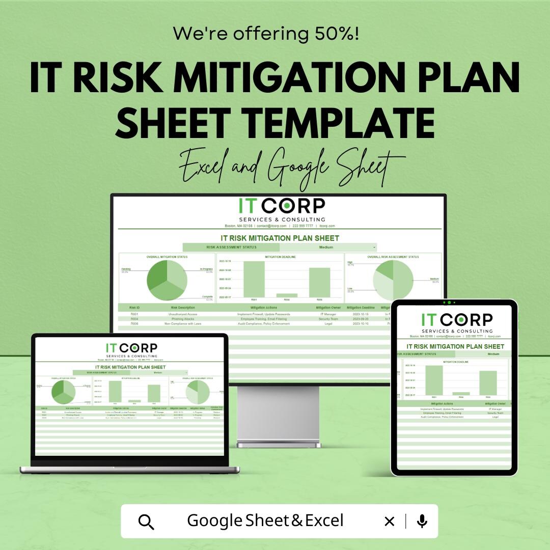It Risk Action Plan IT Risk Mitigation Plan Sheet Template | IT Risk Action Plan | Business ...