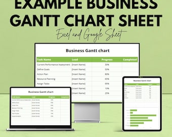Exemplo de modelo de gráfico de Gantt para negócios | Excel e Planilhas Google | Rastreador de Tarefas do Projeto