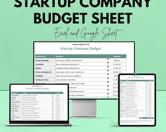 Startup Company Budget Template | Google Sheets & Excel Spreadsheet for Financial Planning | Business Budgeting Tool