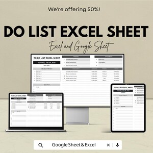 To Do List Excel Sheet | Task Management & Productivity Planner | Google Sheet Template for Organizing Tasks