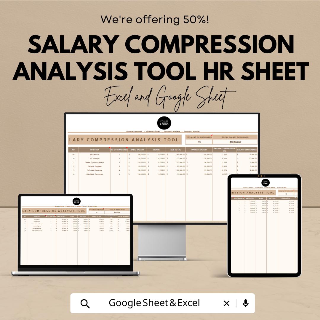 Salary Compression Analysis Tool | HR Salary Equity Excel & Google ...