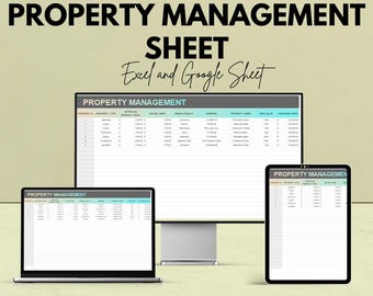 Objektbewirtschaftungsbogen | Excel & Google Sheets Vorlage | Tenant, Wartung, und finanzielle Tracker | Sofort Download