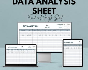 Data Analysis Sheet Template | Excel and Google Sheets | Track Sales, Revenue & Customer Insights