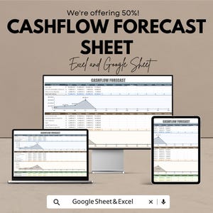 Cashflow Forecast Sheet - Excel and Google Sheet | Financial Planning & Cash Flow Management | Budget Forecast Template