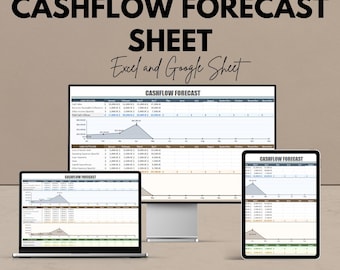Cashflow Forecast Sheet - Excel and Google Sheet | Financial Planning & Cash Flow Management | Budget Forecast Template