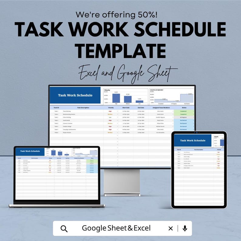 Project Progress Tracker Example Task Work Schedule Template | Work Schedule Spreadsheet | Task Planner ...