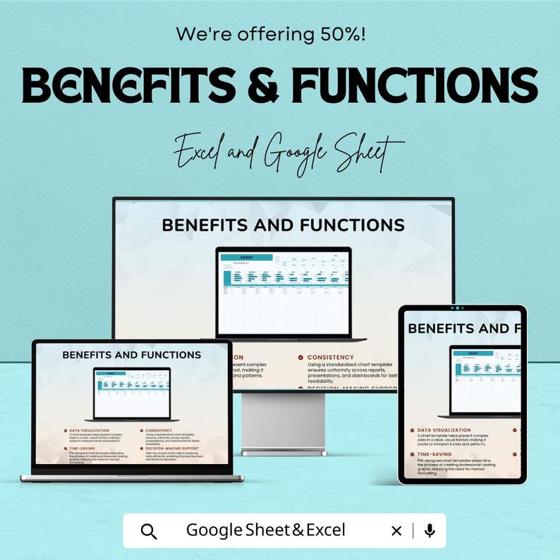 Chart Sheet - Excel and Google Sheets | Data Visualization, Monthly ...