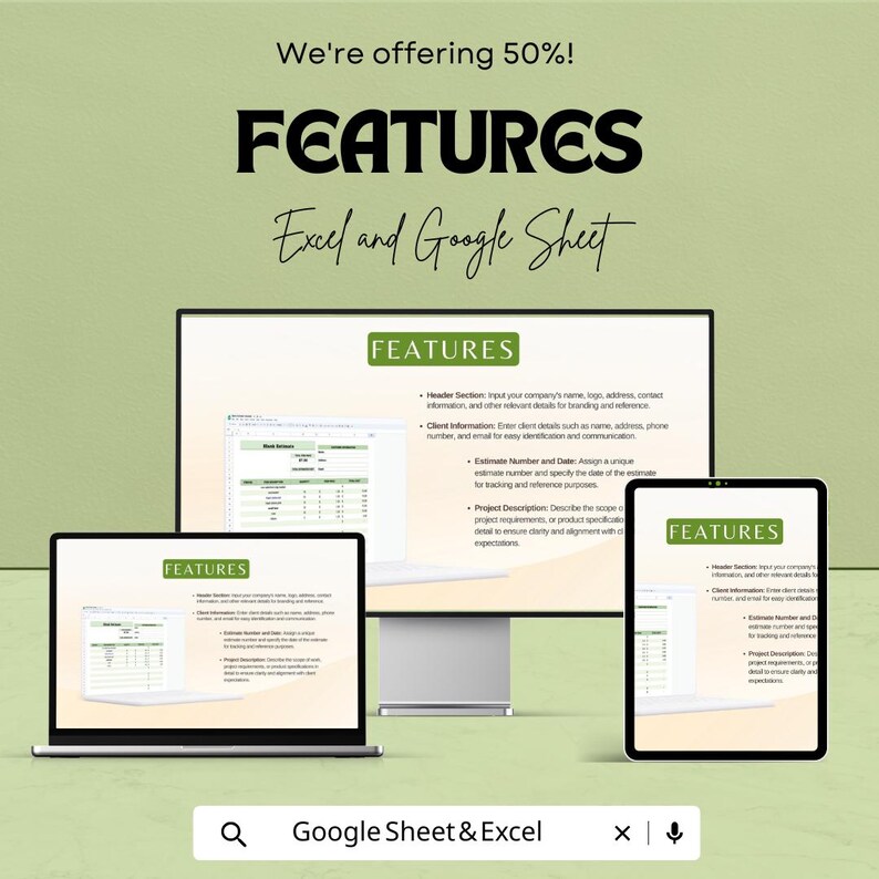 Blank Estimate Sheet | Excel & Google Sheets Template | Professional ...