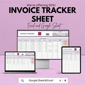Invoice Tracker Sheet for Google Sheets – Professional Invoice Management Template – Track Payments, Due Dates, and Outstanding Balances