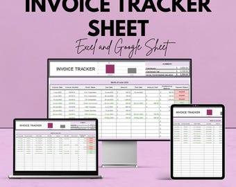 Invoice Tracker Sheet for Google Sheets – Professional Invoice Management Template – Track Payments, Due Dates, and Outstanding Balances