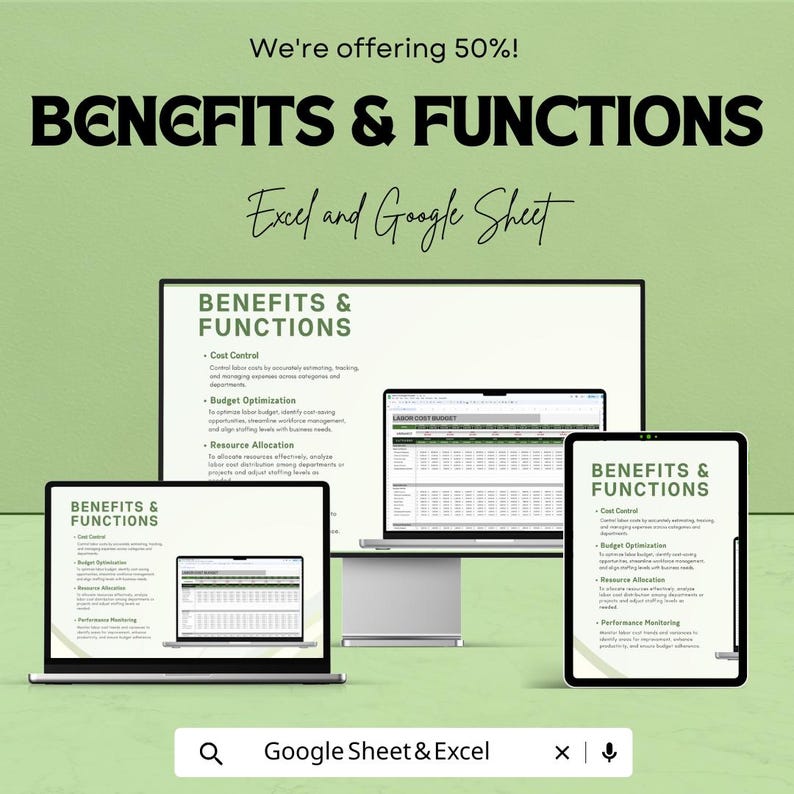 Labor Cost Budget Sheet | Excel and Google Sheets Template | Employee ...