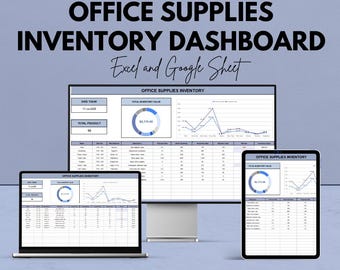 Inventarisdashboard kantoorbenodigdheden | Google Spreadsheets en Excel | Voorraad bijhouden, kantoorbenodigdheden efficiënt beheren | Budgettool