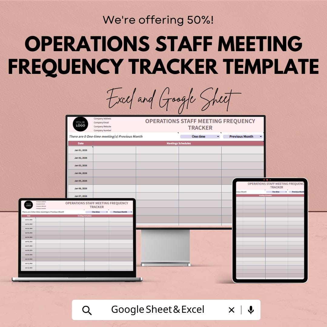 Operations Staff Meeting Tracker Template, Meeting Frequency Tracker ...