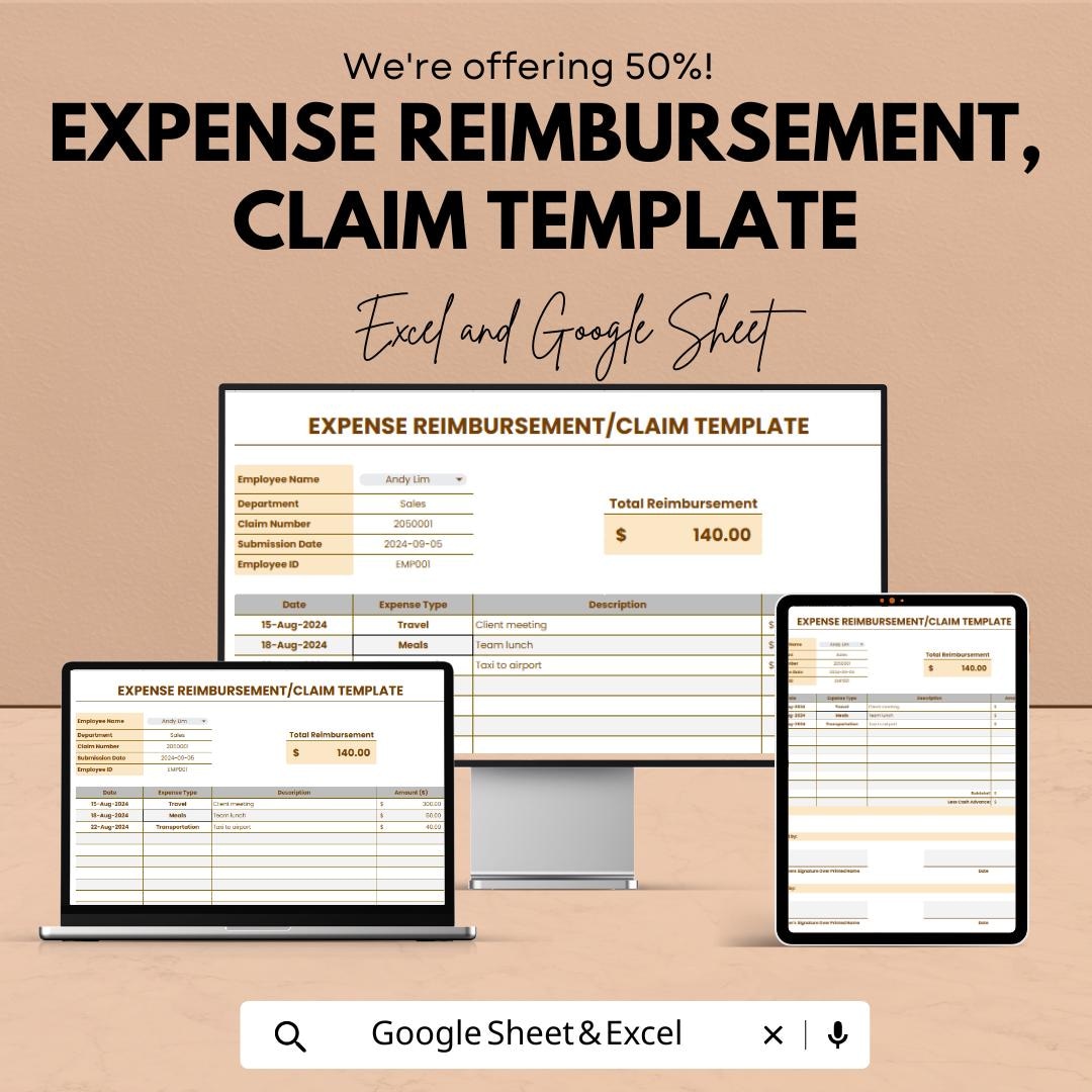 Expense reimbursement template | expense claim form | employee expense ...