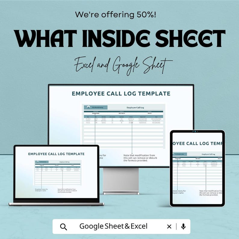 Employee Call Log Template | HR Communication Tracker | Staff Call ...