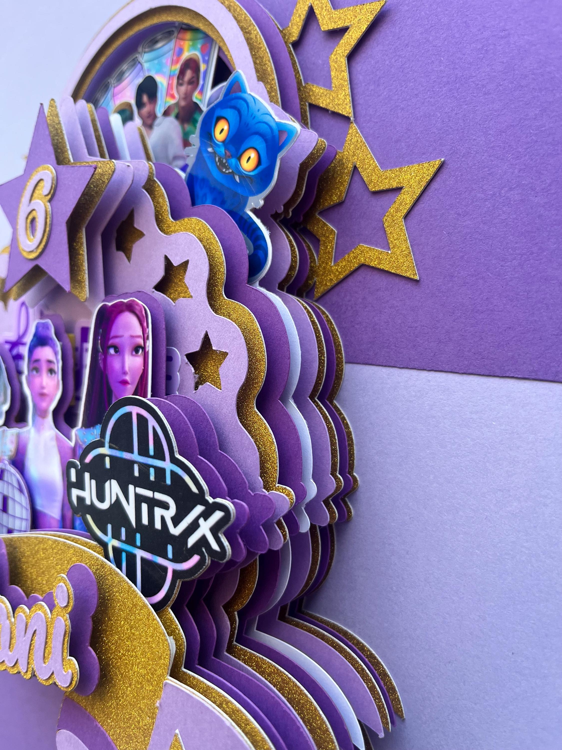 Huntrix Topper KPOP Demon Hunters Huntrix Cake Topper: LIGHT up FLASHING Custom Name ...
