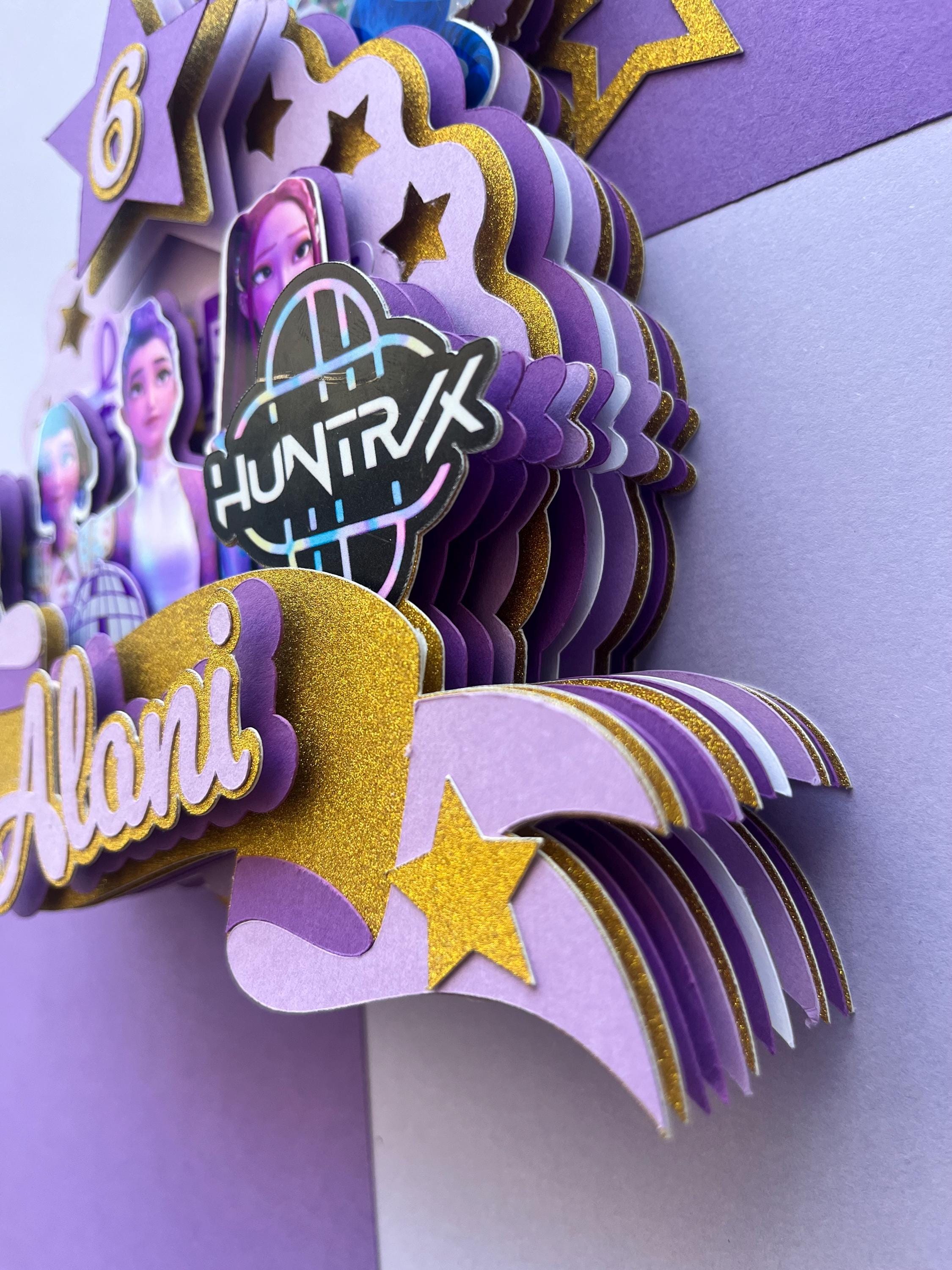 Huntrix Topper KPOP Demon Hunters Huntrix Cake Topper: LIGHT up FLASHING Custom Name ...