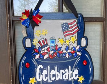 NEW! FREE SHIPPING Truckload of Fireworks Decorative Door Hanger