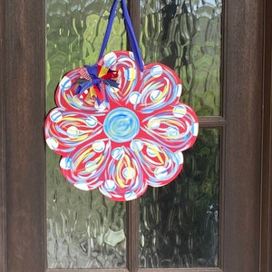Colorful flower door hanger, flower door hanger, summer door hanger,