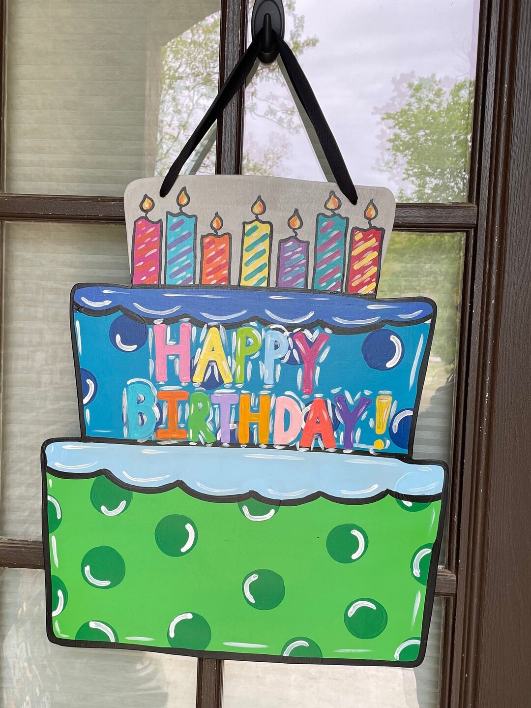 Let's Eat Cake Door Hanger with Bow