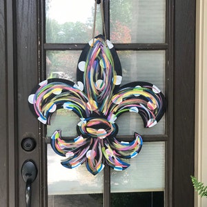 Fleur De Lis Door Hanger, Mardi Gras,