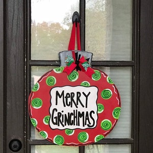 Merry Grinchmas,Ornament door hanger, personalized ornament