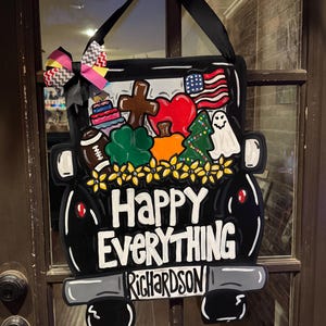 Happy Everything Door sign, holiday door hanger, celebration door sign