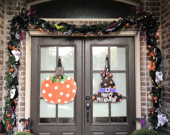 Witches Hat Door Hanger, happy Halloween, Fall door hanger