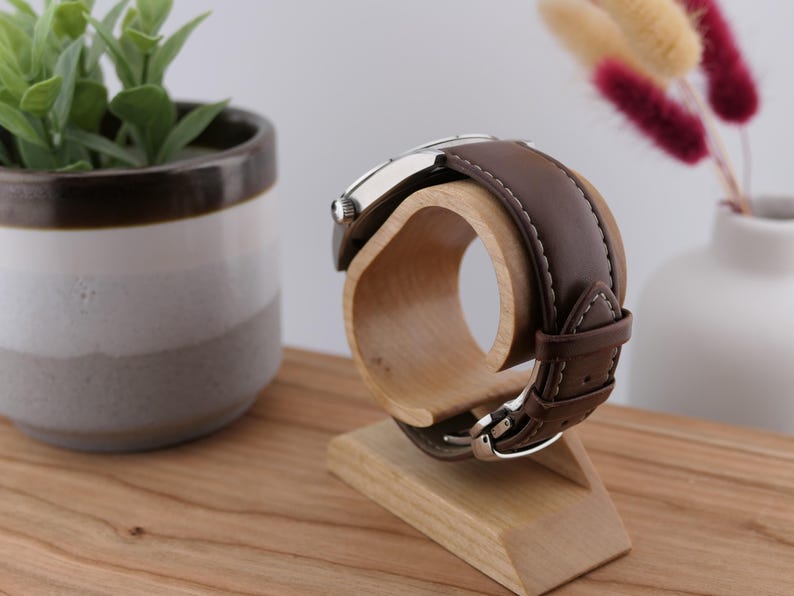 Wooden Watch Stand - Minimalist Timepiece Display image 9
