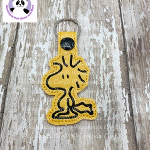 Peanuts Snoopy Woodstock Embroidered Key Fob