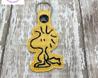 Peanuts Snoopy Woodstock Embroidered Key Fob