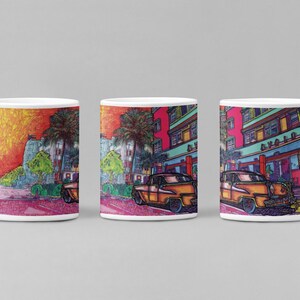Vibrant Art Deco Ceramic Mug - Perfect for Coffee Lovers, Gift for Art Enthusiasts, Colorful Kitchen Decor, Unique Art Gift, Home Office Mug