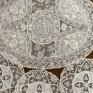 Four (4) Vintage Normandy Lace Doilies.