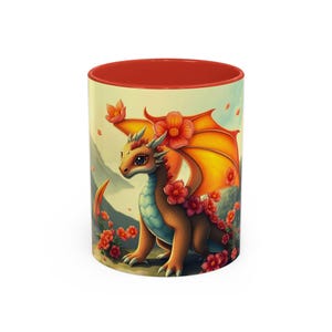 Magical Dragon Accent Coffee Mug, Fantasy Coffee Cup, Gift for Dragon Lovers, Dragon-Themed Home Decor, Unique Coffee Mug for Any Occasion