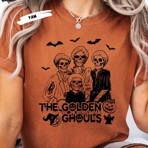 Comfort Colors® The Golden Ghouls Halloween Shirt, Funny Skeleton Retro Halloween Tee, Spooky Season T-Shirt, Ghost Ghoul Graphic Tee