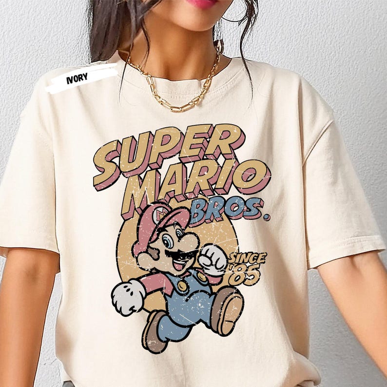 Super Mario Bros T-shirt, Retro Graphic Mario Shirt, Vintage Video Game Shirt, Mushroom Game Tee, Nostalgia Mario Lover Tee