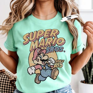 Super Mario Bros T-shirt, Retro Graphic Mario Shirt, Vintage Video Game Shirt, Mushroom Game Tee, Nostalgia Mario Lover Tee