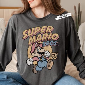 Super Mario Bros T-shirt, Retro Graphic Mario Shirt, Vintage Video Game Shirt, Mushroom Game Tee, Nostalgia Mario Lover Tee