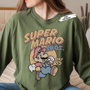 Super Mario Bros T-shirt, Retro Graphic Mario Shirt, Vintage Video Game Shirt, Mushroom Game Tee, Nostalgia Mario Lover Tee