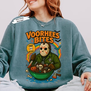 Start your spooky season with a killer crunch! 🎃 This Horror Cereal Halloween Shirt mashes up your favorite scary movie icons with classic breakfast cereal box art. Featuring creepy characters like Chucky, Freddy Krueger, Pennywise, Michael Myers, zombies, and more — this funny and nostalgic design is perfect for Halloween parties, horror fans, or anyone who loves a little spooky fun. Ideal for group costumes or themed October outings!