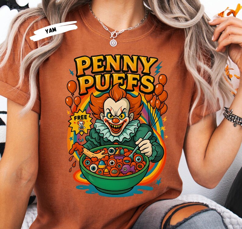 Start your spooky season with a killer crunch! 🎃 This Horror Cereal Halloween Shirt mashes up your favorite scary movie icons with classic breakfast cereal box art. Featuring creepy characters like Chucky, Freddy Krueger, Pennywise, Michael Myers, zombies, and more — this funny and nostalgic design is perfect for Halloween parties, horror fans, or anyone who loves a little spooky fun. Ideal for group costumes or themed October outings!