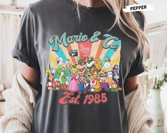 Camiseta retro de Super Mario Comfort Colors: camiseta de jugador de los 80